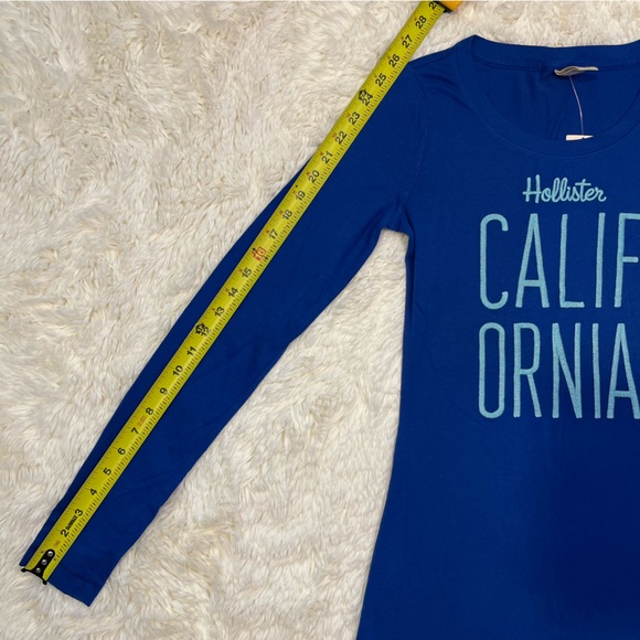 Hollister Blue Scoop Neck Long Sleeve Top - Picture 7 of 8